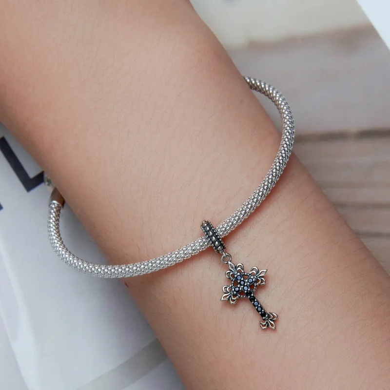 (kép) PANDORA típusú Vintage kereszt függő charm - BSC669 - Megtekintés 5