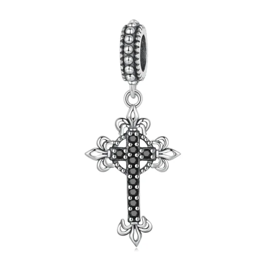 (kép) PANDORA típusú Vintage kereszt függő charm - BSC669