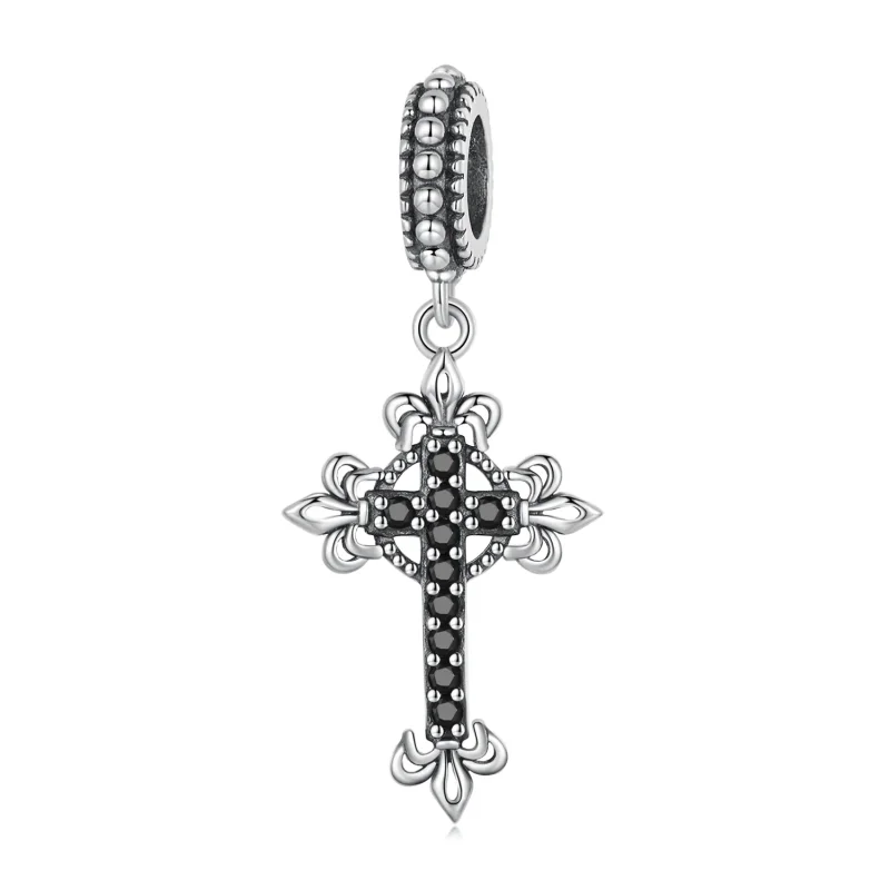 (kép) PANDORA típusú Vintage kereszt függő charm - BSC669