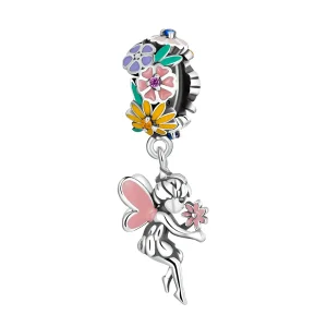 (kép) PANDORA típusú Virágtündér függő charm - BSC592