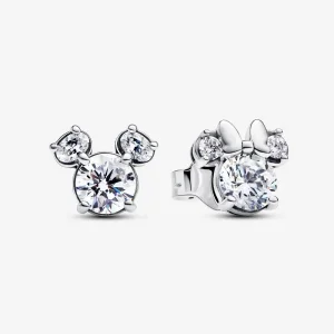 (kép) Pandora Disney Mickey egér és Minnie egér szikrázó gombfülbevaló - 293219C01