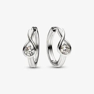 Pandora Infinite Lab-grown Diamond Hoop Earrings 0.50 carat tw 14k White Gold - 252411C01 (kép) Pandora Infinite Lab-grown Diamond Hoop Earrings 0.50 carat tw 14k White Gold - 252411C01