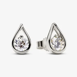 (kép) Pandora Infinite Lab-grown Diamond Stud Earrings 1.00 carat tw 14k White Gold - 259461C01