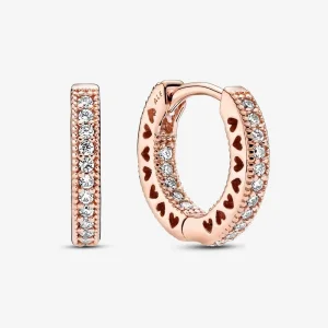 Pandora Pavé szív karika-fülbevaló - 286317C01 (kép) Pandora Pavé szív karika-fülbevaló - 286317C01
