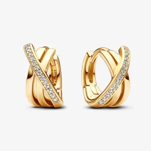 Pandora Összefonódó pavé karika-fülbevaló - 263150C01 (kép) Pandora Összefonódó pavé karika-fülbevaló - 263150C01