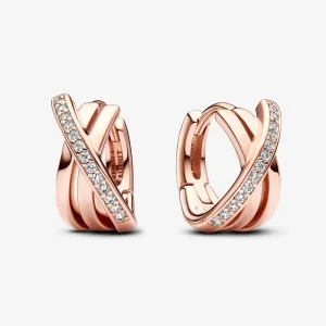 Pandora Összefonódó pavé karika-fülbevaló - 283150C01 (kép) Pandora Összefonódó pavé karika-fülbevaló - 283150C01