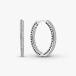 PANDORA szívei karika fülbevaló - 296319CZ (kép) PANDORA szívei karika fülbevaló - 296319CZ