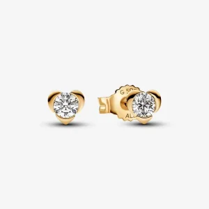 (kép) Pandora Talisman Lab-grown Diamond Heart Earrings 0.30 carat tw 14k Gold - 253111C01