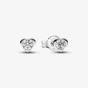 (kép) Pandora Talisman Lab-grown Diamond Heart Earrings 0.30 carat tw Sterling Silver - 293111C01