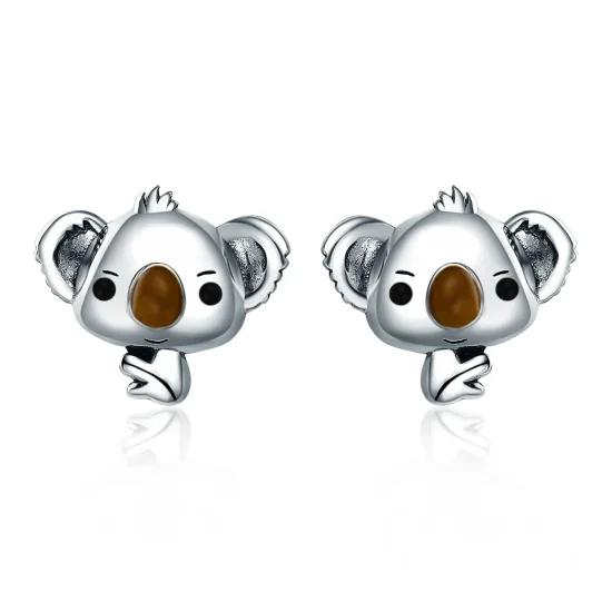 (kép) PANDORA típusú aranyos koala gombfülbevalók - SCE381