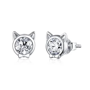 PANDORA típusú aranyos macska gombfülbevalók - SCE899 (kép) PANDORA típusú aranyos macska gombfülbevalók - SCE899