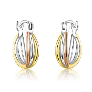 PANDORA típusú bicolor gombfülbevalók - SCE719 (kép) PANDORA típusú bicolor gombfülbevalók - SCE719