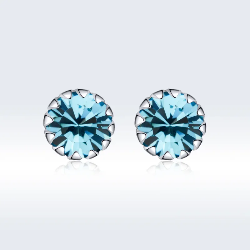(kép) PANDORA típusú birthstone december gombfülbevalók - SCE862-12 - Megtekintés 3