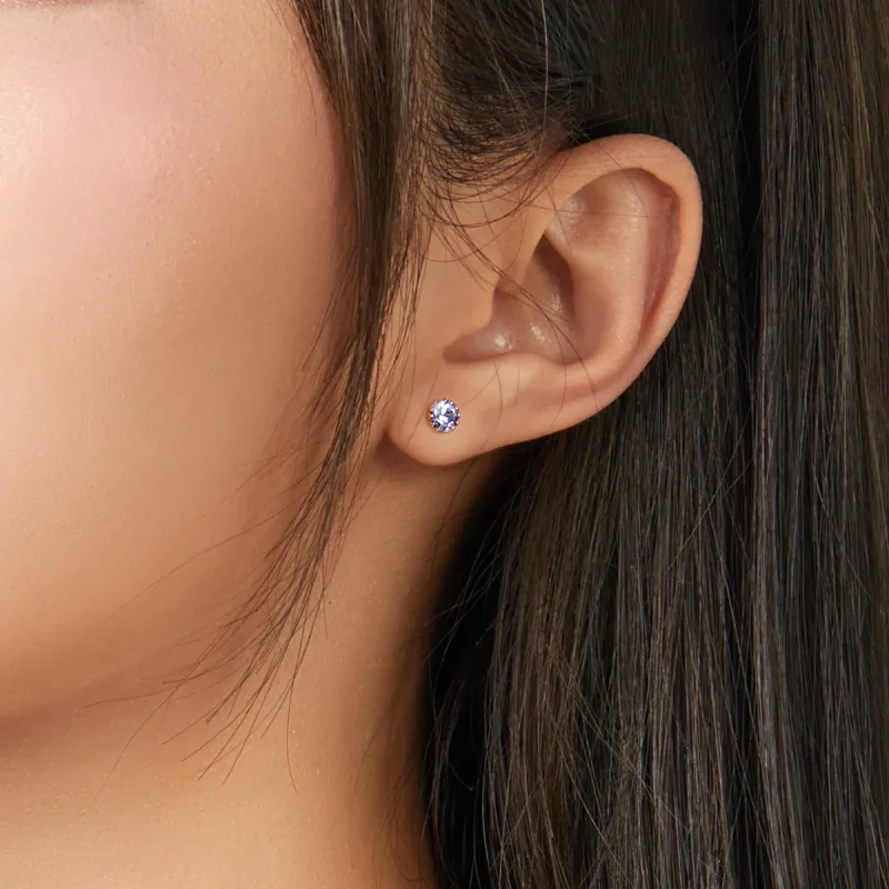 (kép) PANDORA típusú birthstone március gombfülbevalók - SCE862-3 - Megtekintés 2