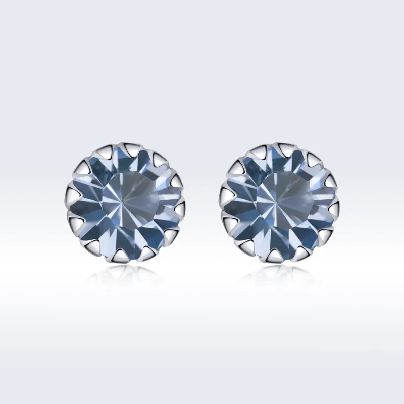 (kép) PANDORA típusú birthstone március gombfülbevalók - SCE862-3 - Megtekintés 3
