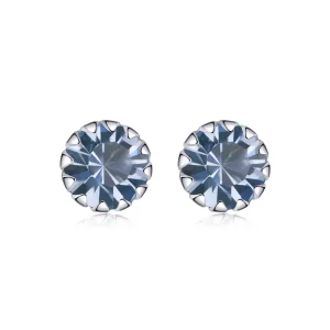 (kép) PANDORA típusú birthstone március gombfülbevalók - SCE862-3
