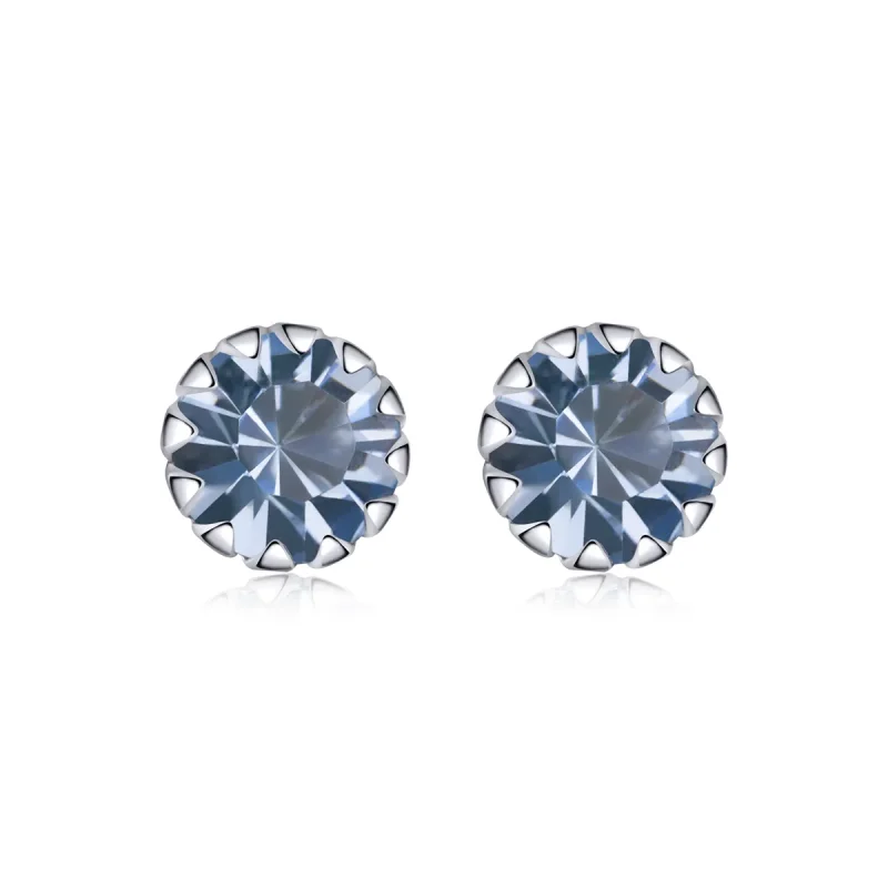 (kép) PANDORA típusú birthstone március gombfülbevalók - SCE862-3
