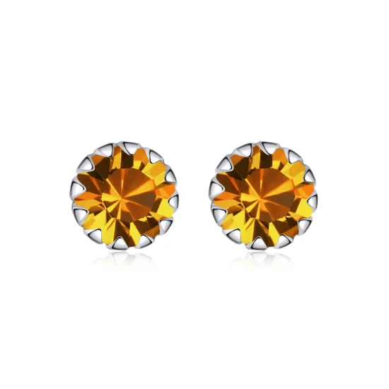 (kép) PANDORA típusú birthstone november gombfülbevalók - SCE862-11