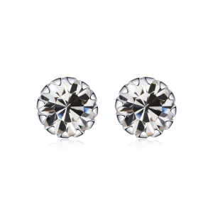 (kép) PANDORA típusú birthstone április gombfülbevalók - SCE862-4