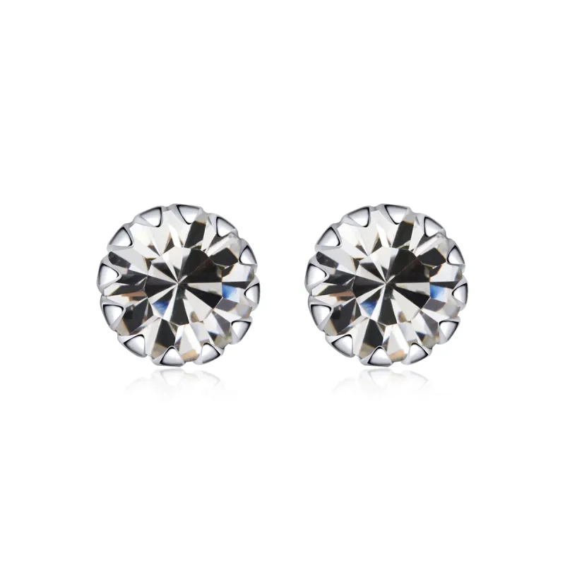 (kép) PANDORA típusú birthstone április gombfülbevalók - SCE862-4