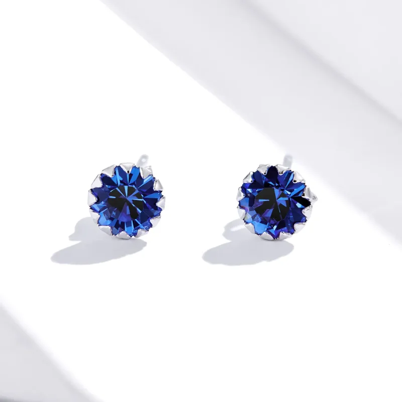 (kép) PANDORA típusú birthstone szeptember gombfülbevalók - SCE862-9 - Megtekintés 2
