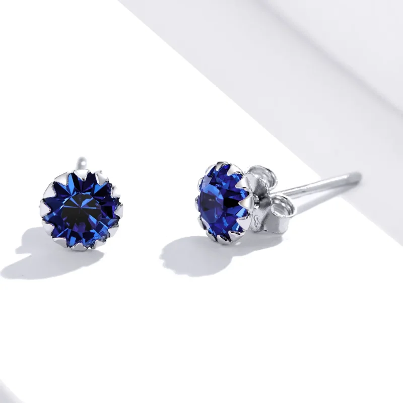 (kép) PANDORA típusú birthstone szeptember gombfülbevalók - SCE862-9 - Megtekintés 3