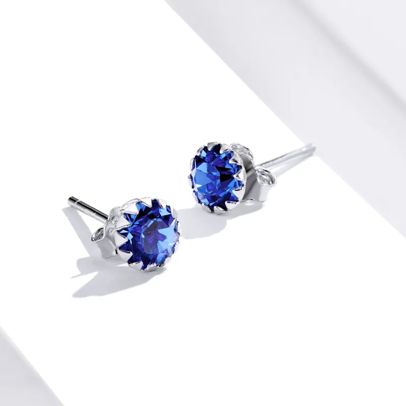 (kép) PANDORA típusú birthstone szeptember gombfülbevalók - SCE862-9 - Megtekintés 4