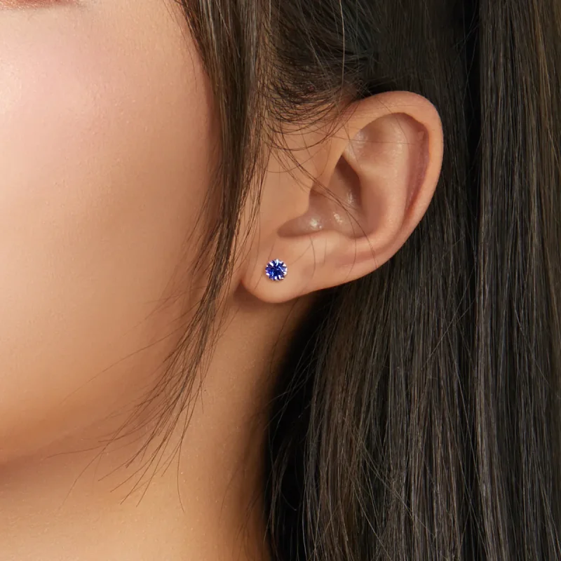 (kép) PANDORA típusú birthstone szeptember gombfülbevalók - SCE862-9 - Megtekintés 5