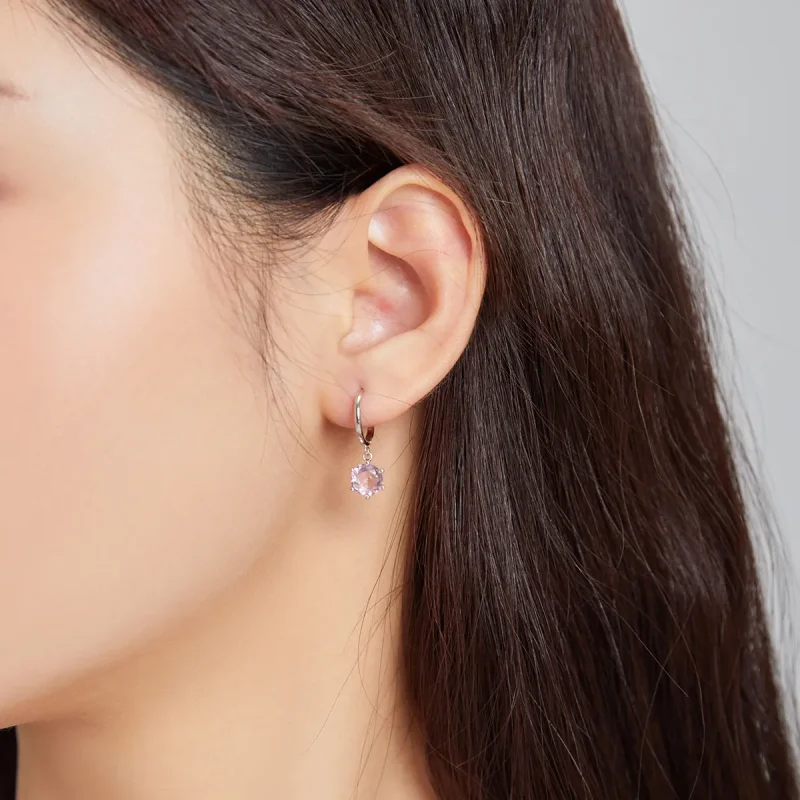 (kép) PANDORA típusú cz függő fülbevalók - SCE1020-PK - Megtekintés 4