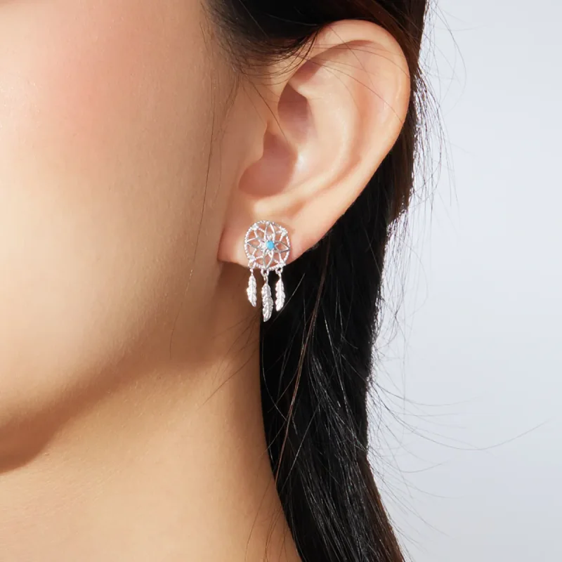 (kép) PANDORA típusú dreamcatcher függő fülbevalók - BSE339 - Megtekintés 5