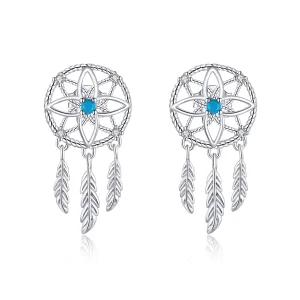 (kép) PANDORA típusú dreamcatcher függő fülbevalók - BSE339