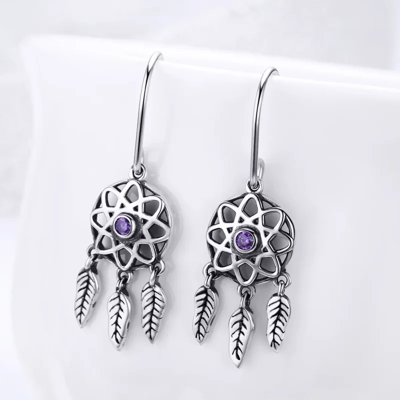 (kép) PANDORA típusú dreamcatcher függő fülbevalók - SCE394 - Megtekintés 3