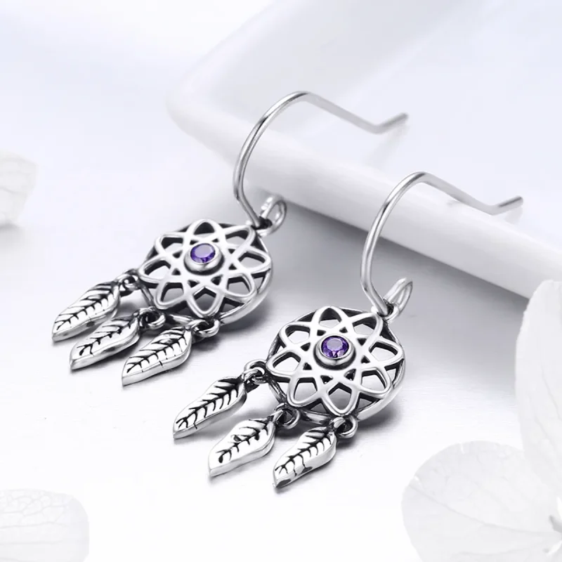 (kép) PANDORA típusú dreamcatcher függő fülbevalók - SCE394 - Megtekintés 5