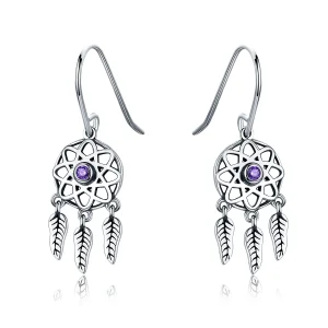 (kép) PANDORA típusú dreamcatcher függő fülbevalók - SCE394