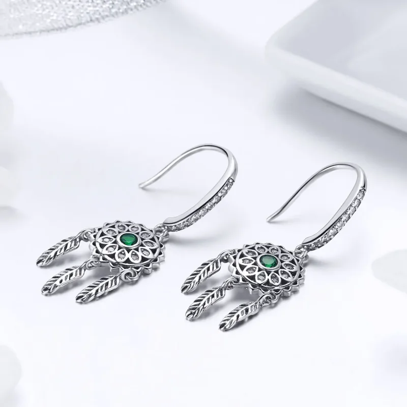 (kép) PANDORA típusú dreamcatcher függő fülbevalók - SCE441 - Megtekintés 2