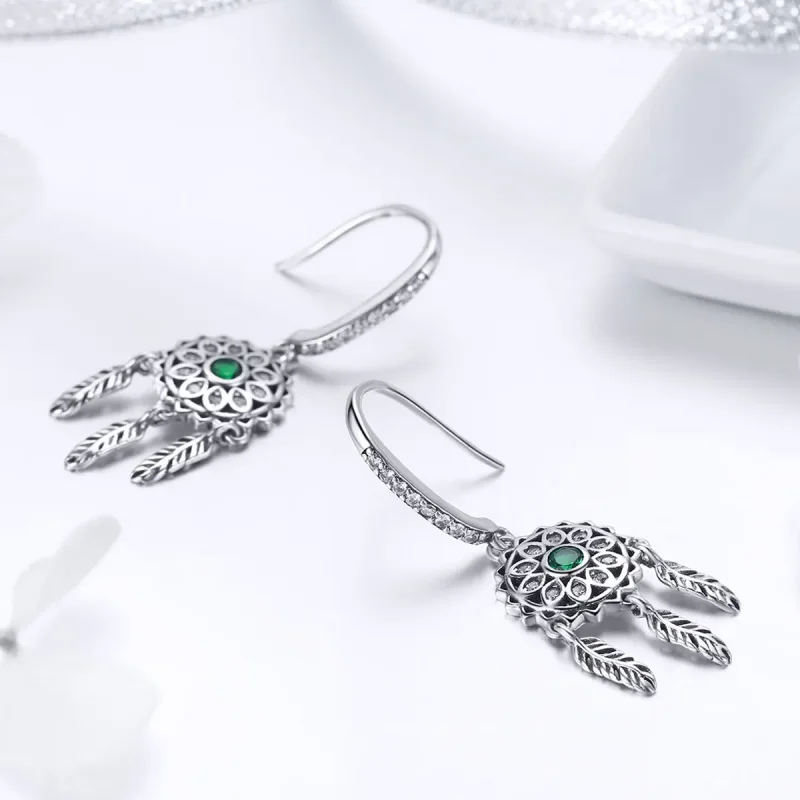 (kép) PANDORA típusú dreamcatcher függő fülbevalók - SCE441 - Megtekintés 3