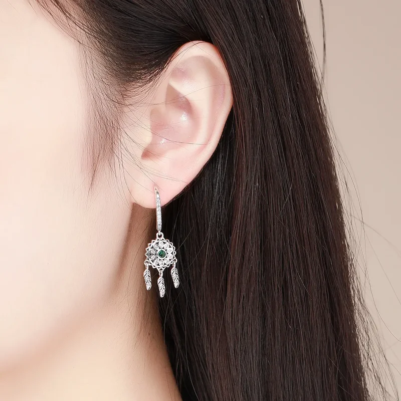 (kép) PANDORA típusú dreamcatcher függő fülbevalók - SCE441 - Megtekintés 5