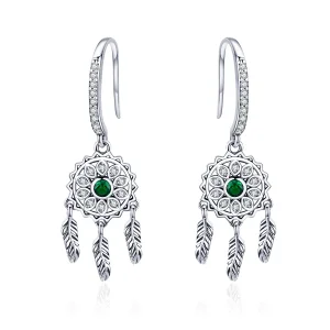(kép) PANDORA típusú dreamcatcher függő fülbevalók - SCE441