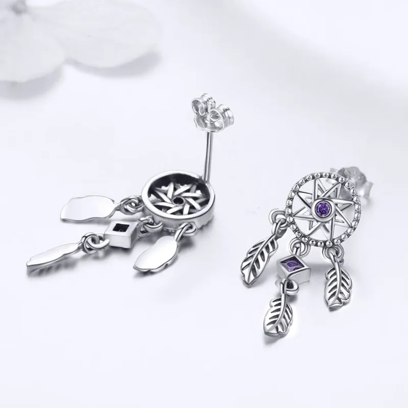 (kép) PANDORA típusú dreamcatcher függő fülbevalók - SCE502 - Megtekintés 4