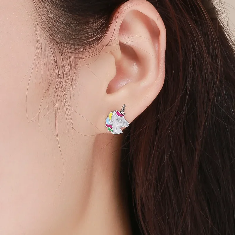 (kép) PANDORA típusú egyszarvú emlékezet gombfülbevalók - SCE393 - Megtekintés 4