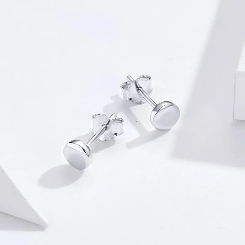 (kép) PANDORA típusú egyszerű bean gombfülbevalók - SCE705-A - Megtekintés 3