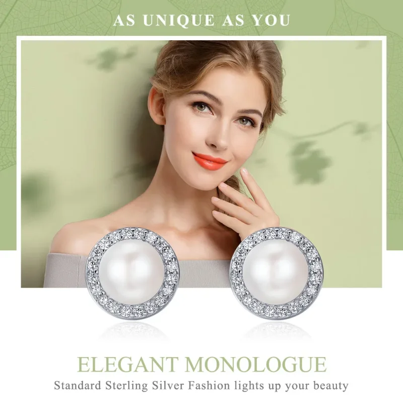 (kép) PANDORA típusú elegáns monológ gombfülbevalók - SCE122 - Megtekintés 2