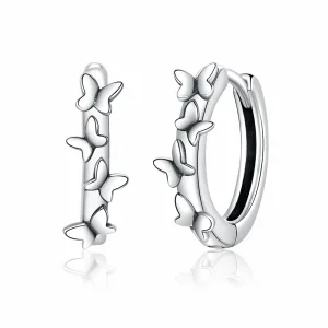 PANDORA típusú elegáns pillangók karika fülbevaló - SCE927 (kép) PANDORA típusú elegáns pillangók karika fülbevaló - SCE927