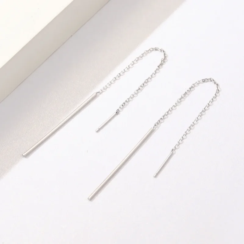 (kép) PANDORA típusú elegáns vonal függő fülbevalók - SCE490 - Megtekintés 4