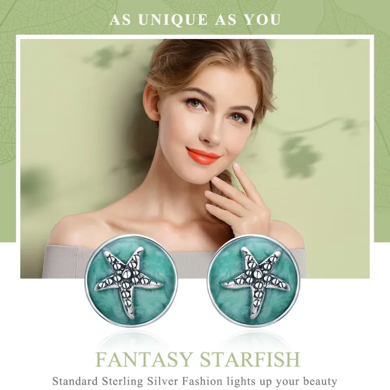 (kép) PANDORA típusú fantasy tengeri csillag gombfülbevalók - SCE205 - Megtekintés 2