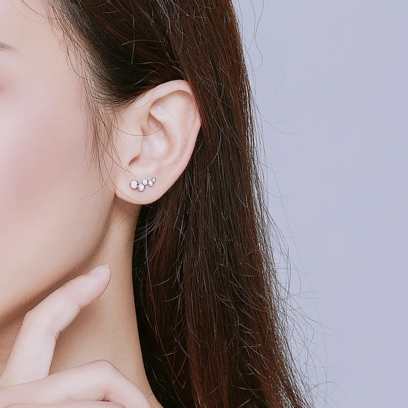(kép) PANDORA típusú fényes elegancia gombfülbevalók - BSE235 - Megtekintés 5