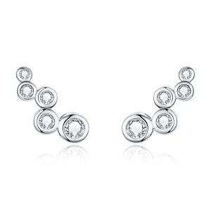 PANDORA típusú fényes elegancia gombfülbevalók - BSE235 (kép) PANDORA típusú fényes elegancia gombfülbevalók - BSE235