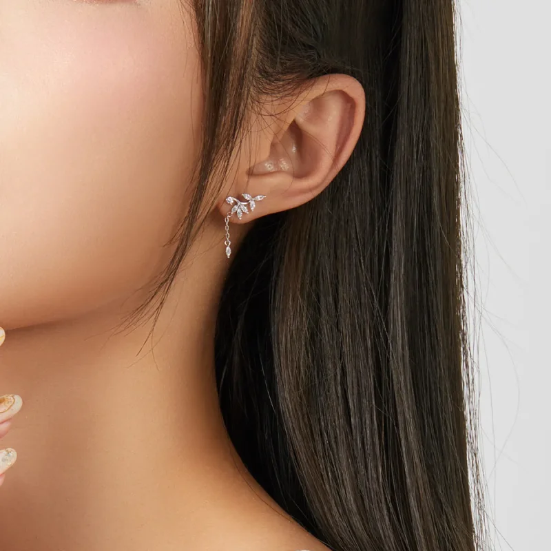 (kép) PANDORA típusú fényes virág függő fülbevalók - BSE350 - Megtekintés 6