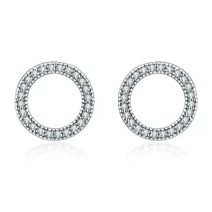 PANDORA típusú geometriai fény gombfülbevalók - SCE417 (kép) PANDORA típusú geometriai fény gombfülbevalók - SCE417