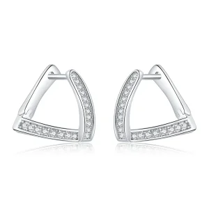 PANDORA típusú geometriai karika fülbevaló - SCE975 (kép) PANDORA típusú geometriai karika fülbevaló - SCE975